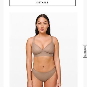 NWOT beige lululemon lace bra 32B